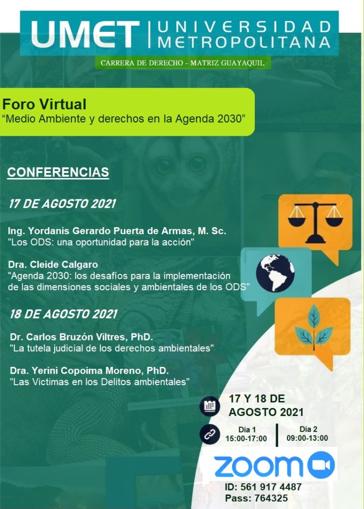 Foro virtual "Medio  Ambiente y derechos en la Agenda 2030"